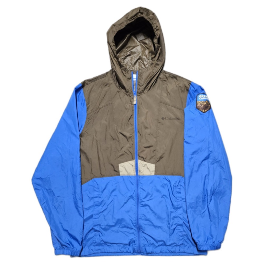 Rare‎ Columbia Grand Canyon Patch Hooded Zip Up Windbreaker Jacket Mens Size S